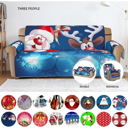 Christmas Printed Sofa Cover Slipcover Elastic Stretch Four Season Sofa Covers Furniture Protector Washable Couch Cover