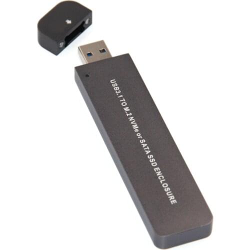 NVME/SATA M2 SSD Case USB3.1 M.2 NVMe/SATA Mobile Hard Drive Case External SSD Box Suppor 2TB for Win Mac Linux OS SSD Enclosure