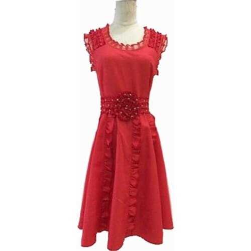 The Deathly Hallows Hermione Granger Red Sleeveless Dresses Cosplay Costume Halloween Party Dress For Woman Girls Christmas Gift