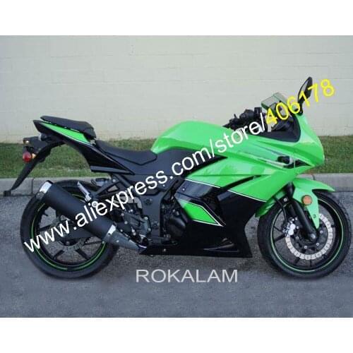For Kawasaki EX250R 08-12 2008 2009 2010 2011 2012 Ninja EX250 EX 250 Green Black Fairing Kit (Injection Molding)