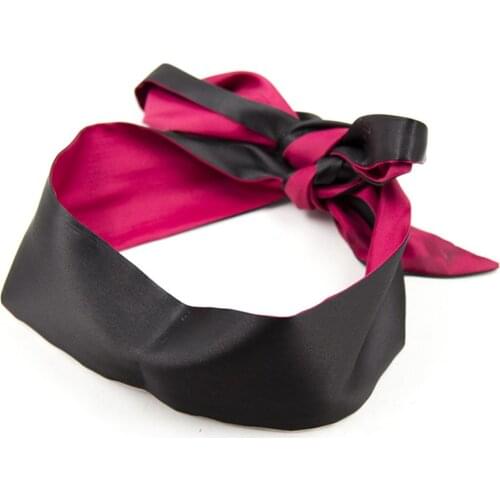 Flirting Blindfold Soft Silk Satin Eye Patch Mask Ribbon Bondage Double Layer Blind Sex Games SM Products Blinder for Sex
