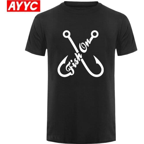 AYYC T Shirt Tshirt Summer Brand Tops & Tees Boat Water Fishing T shirt Men sporting Clothing Short sleeve 100% cotton t shirts