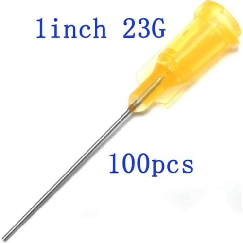 Blunt Tip Syringe Needle 23Ga Dispensing Needles with Luer Lock 23Gauge x 1Inch Length,For Industrial Mixing Many Liquid,100pcs