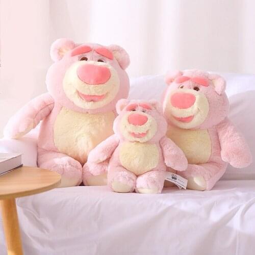 38cm Disney Toy Story strawberry Bear Plush Doll Cherry Blossom powder unlucky cuddle bear toy girl birthday gift