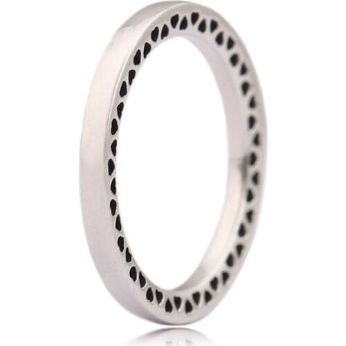 Classic Hearts Ring Authentic S925 Jewelry Love Heart For Women Wedding Party fit Lady Fine Jewelry