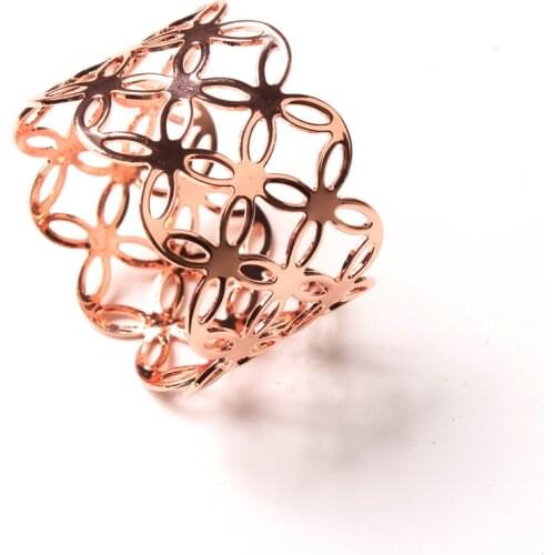 12pcs Copper Coin Napkin Ring Four Leaf Clover Hotel Supplies Napkin Buckle Table Table Cloth Decoration Ring