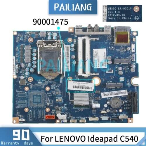 PAILIANG Laptop motherboard For LENOVO Ideapad C540 Mainboard LA-9301P 90001475 SR177 DDR3 tesed