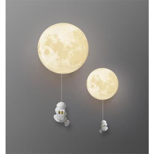 Cartoon Astronaut Climbing Wall Lamps Nordic Childrens Room Balloon Lamp Corridor Aisle Restaurant Home Decor LED Wall Lights