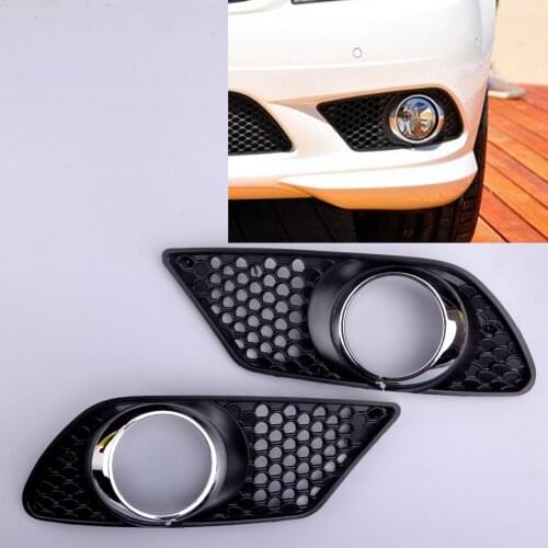 1 Pair Car Front Bumper Fog Light Grill Cover 2048850253 2048850353 Fit for Mercedes Benz C W204 2008 2009 2010 Pre-Facelift