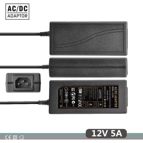 12V5A New AC 100V-240V 60W Converter power Adapter DC12V 5A 2.1mm-2.5mm*5.0mm DC Plug Power Supply Adapter