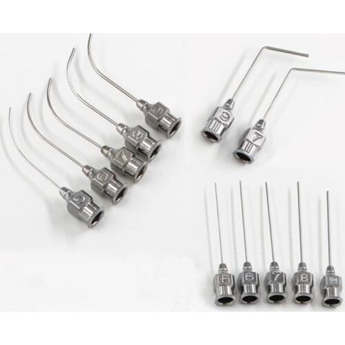 Ophthalmology microscopy instrument flushing needle, lacrimal passage flushing needle, flat tip needle angle type