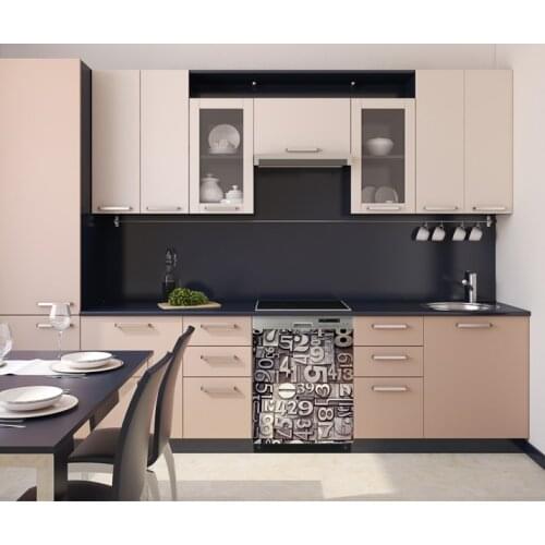 Wholesale 3D Abstract Letters Dishwasher Refrigerator Freeze Sticker Art Fridge Door Cover Wallpaper Kitchen Wall Stickers