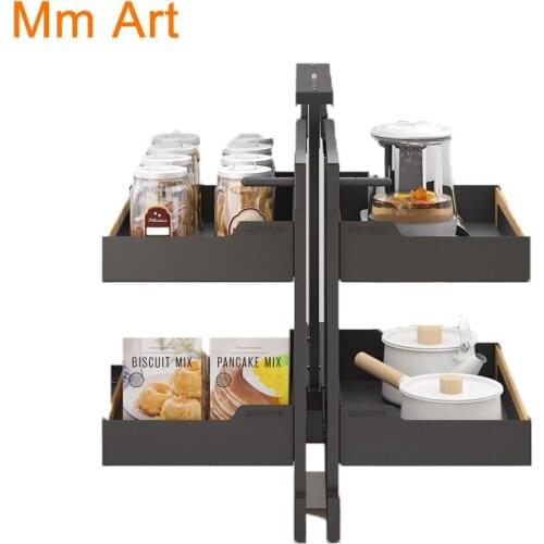 Fully Open Corner Basket Kitchen Cabinet Drawer Corner Basket Small Monster Seasoning Basket