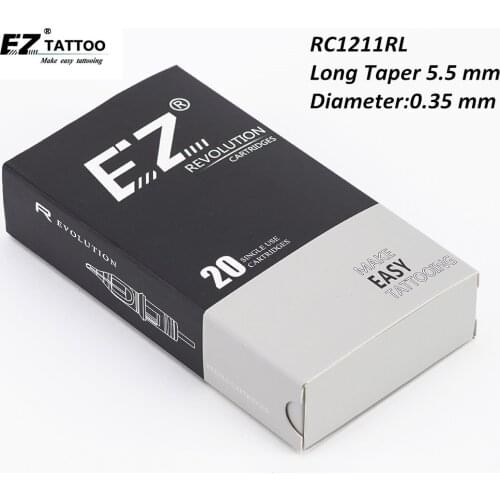 RC1211RL EZ Revolution Tattoo Cartridge Rould Liner #12 (0.35 mm) Needles Long Taper for Tattoo & Permanent Makeup Machines