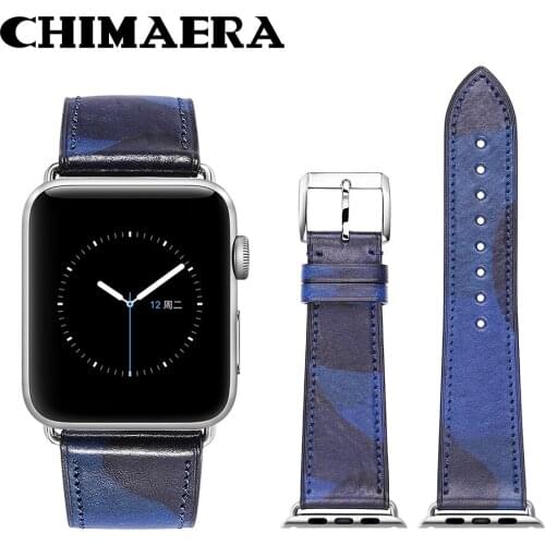 CHIMAERA Fashion Genuine Leather Watch Band for Iwatch Link Sport for Apple Watch Strap 38mm 42mm Series1 Series2 Series3 Strap