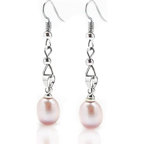 Momiji Fashion Pearl Tassel Earrings For Women Geometirc Silver Metal Purple Pink White Pearl Earrings 2021 Trend Jewelry Gift