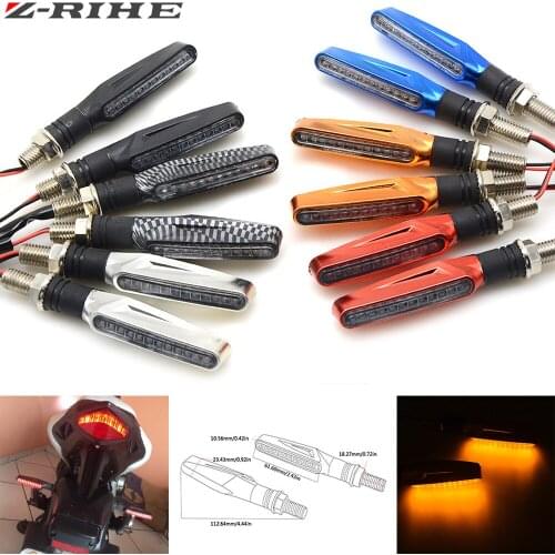 Motorcycle turn signal light LED flowing water amber Blinkers Flexible Bendable indicator Flashers lamp for Honda YAMAHA