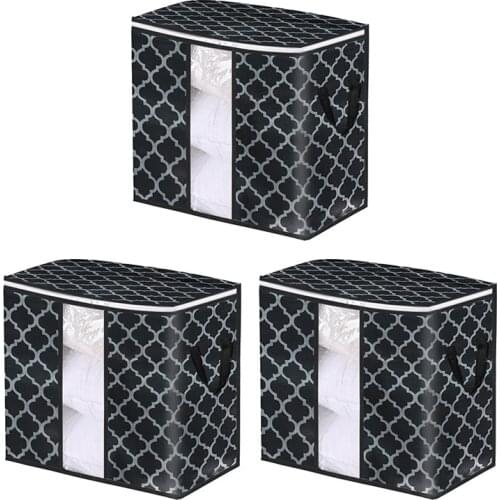 Foldable Storage Box Portable Clothes Organizer Tidy Pouch Suitcase Non-woven Home Storage Box Quilt Storage Container Bag Box#D