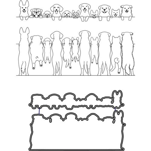 Dog Cutting Dies And Clear Stamps For DIY Scrapbooking Card Making Silicone Stamps Fun Decoration Supplies