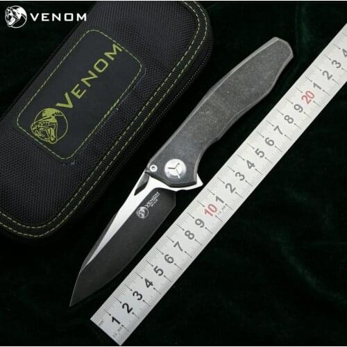 Kevin John VENOM 4 Wing s35vn TC4 Titanium Flipper folding knife outdoor camping hunting survival pocket kitchen knives EDC too