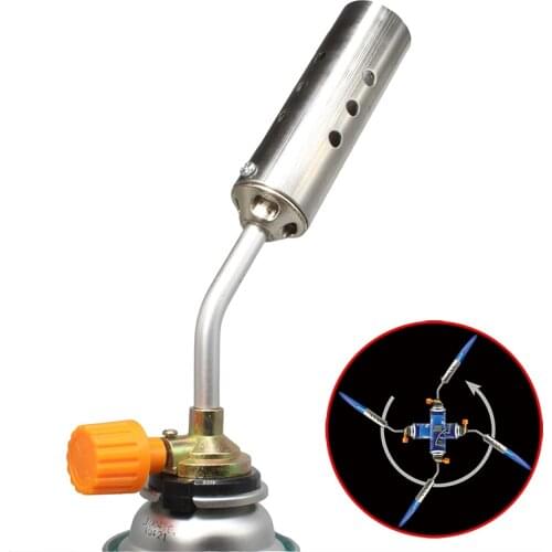 Outdoor Camping Flamethrower Burner Butane Gas Blow Torch Picnic BBQ Tool Hand Ignition Camping Welding BBQ Welding Equipment