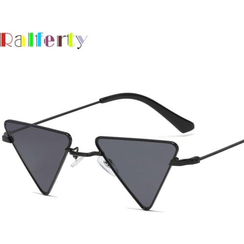 Ralferty Retro Vintage Triangle Sunglasses Women Men Metal Frame Streetwear Festival Sun Glasses Zonnebril Dames F93318
