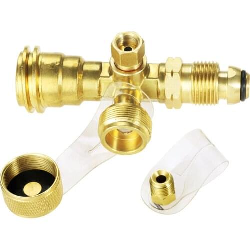 1Pc 4 Port Propane Tee Adapter Converter for Motorhomes Tank RV Camping Gas Grill Heater Camping Stove
