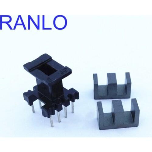 20sets/lot EE10 core EE Bobbin magnetic core + skeleton soft magnetism ferrites magnetic core 4+4pin 8P SMPS HF Transformers