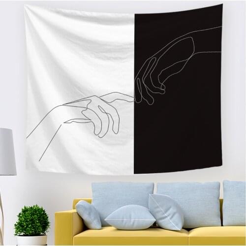 2021Black White Pinky Swear Love Wall Art Hanging Tapestry Stylish Living Room Office Tapestry Bedroom Dorm Headboard Home Decor