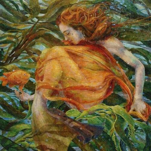 DIY 5d Diamond Painting Cross Stitch Needlework Square Mosaic Diamond Embroidery Mermaid rhinestone mosaic Pattern Decoration