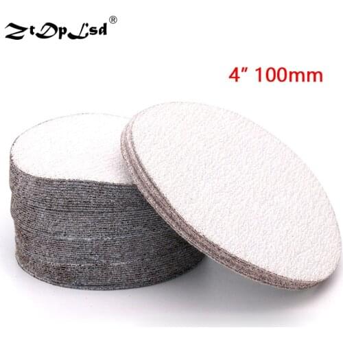 ZtDpLsd 10Pcs 4" inch 100mm White Discs Sanding Disk Polish Pads Sandpapers Plate Adhesive Loop Backing Cleaning Polishing Disc