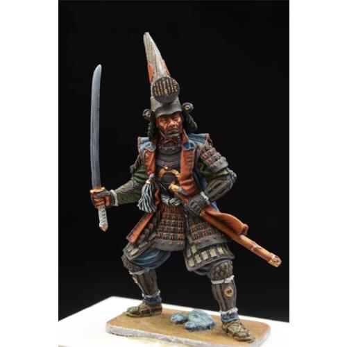 1:30 Scale 60mm Tin Metal Japanese Warring States Kato Kiyoshi Armor Samurai Statuette Figure Static Soldier Model Mens Gift