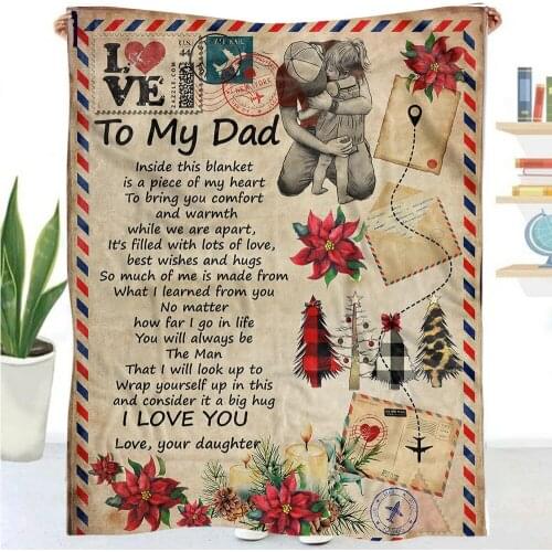 Flannel Blanket Thanksgiving Awesome Family Gift For Dad From Daughter Kids Adults Quilts Home Decor Sofa Warm Throw Blanket