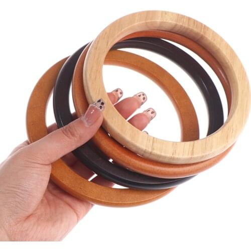 Round Wooden Handle For Handmade Handbag DIY Tote Purse Frame Making Bag Hanger Bag Accessories Parts Hanger