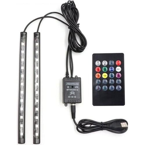 USB Cigarette lighter Auto Interior LED Decorative Atmosphere Lamp Colorful Voice Controlled Lamp Car Foot Light Ambient Lamp