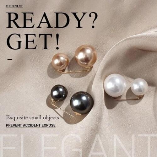 Fashion Brooch Double Pearl Brooches for Women Lapel Pin Brooch Pins Sweater Shirt Cardigan Brooch Accessories DropShipping