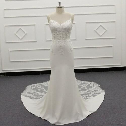 Molanda Hung Spaghetti Straps White Ivory Tulle Bridal Dress For Wedding Dress 2021 Pearls Marriage Customer Made Cut-out CH151