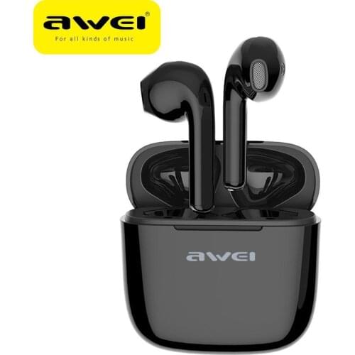 AWEI T26 Wireless Bluetooth 5.0 Headphones sport Earbuds Headset With Mic 3D Stereo Bass Sound Earbuds For all smartphones