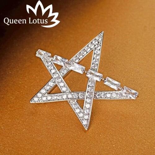 New 2018 fashion temperament five-pointed star zircon brooch Korean high-quality accessories brooch Ms. brooch jewelry1850136