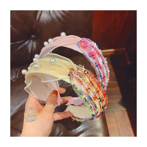 2021 New Fashion Cute flower Bowknot headband All-match Hair Accessories 5# Colors & drop shipping