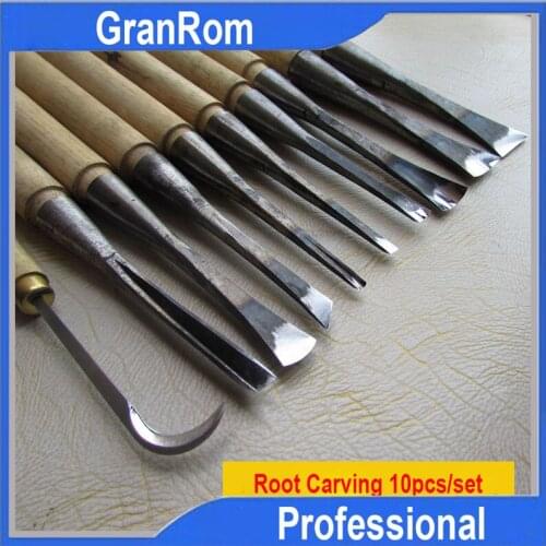 Root Carving Knife 10pcs Set for Novice Learning Root Wood Carving Tools Handheld Carved Knife