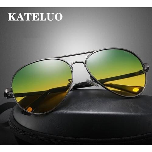 KATELUO 2020 Day Night Vision Goggles Drivers Glasses for Men Photochromic Mens Sunglasses Polarized UV400 Male Sun Glasses