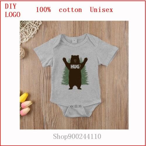 Newborn Baby Clothes High Quality Cute Bear Hug 4 100% Cotton Bodysuits baby Short Sleeve baby girl clothes newborn size