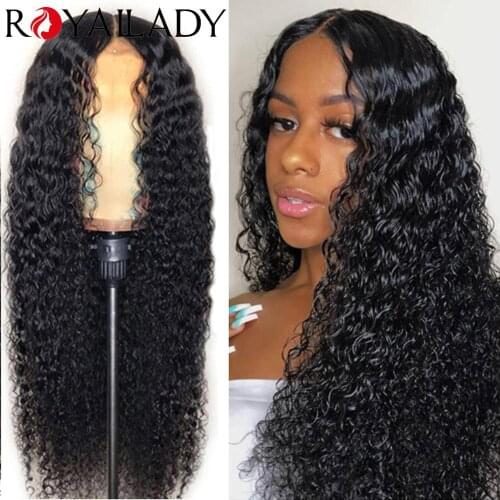 Royal Lady Brazilian Deep Wave 13X4 Lace Front Wigs Human Hair Wigs for Black Women Curly Hair Lace Wig PrePlucked Hairline