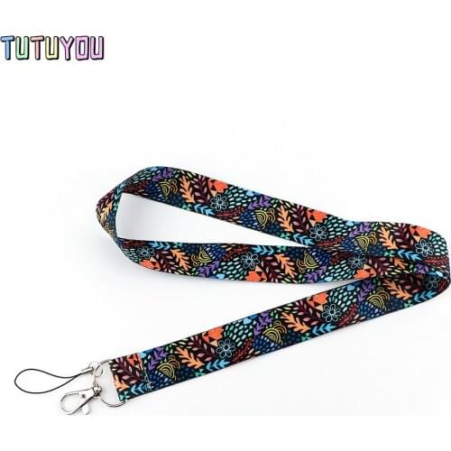 PC3103 Forest Leaves Creative Lanyard Badge ID Lanyards Mobile Phone Rope Key Lanyard Neck Straps Travel Outdoor Accessories