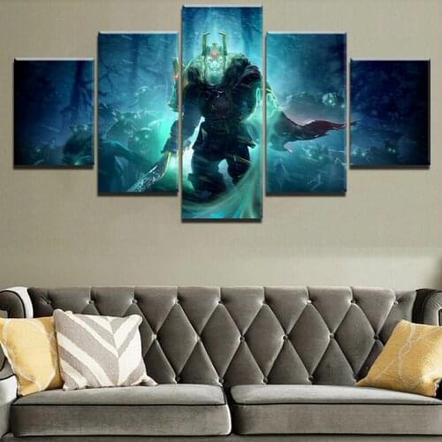 Prints Hang Pictures Home 5 Panel DotA 2 Game Wall Art Creative Modular Poster Painting On Canvas For Living Room Decor Framed