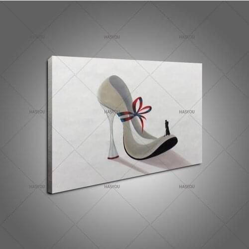 Sexy Red High Heels Shoes handpainted oil Painting on Canvas wall picture Wall Art for Hotel Bar Cafe Restaurant Wall Decoration