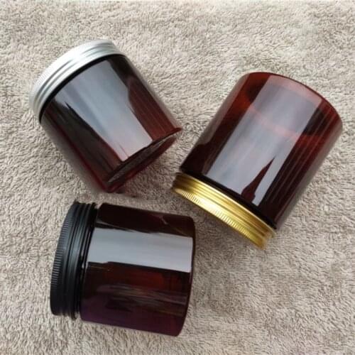 200g 250g 300g Plastic Cosmetic Jar Handmade Body Lotion Cream Container Skincare Brown Cosmetic Packaging Free Shipping