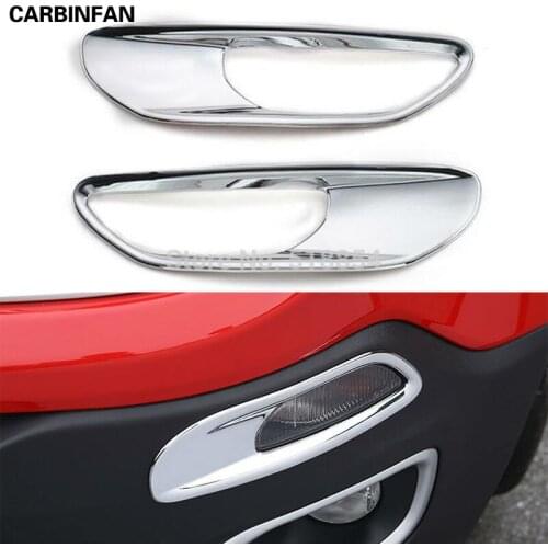 FIT FOR 2015 2016 JEEP RENEGADE CHROME FRONT FOG HEAD LIGHT RUNNING LAMP FRAME COVER TRIM BEZEL GARNISH MOLDING STYLING OVERLAY