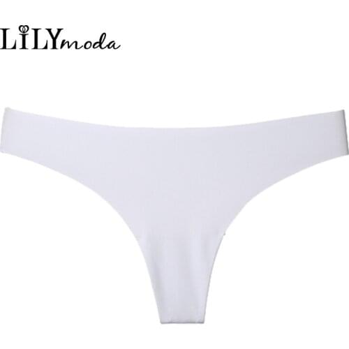 Women Summer Comfortable Underwear Simple Panties Seamless Ultra-thin Thongs Ladies Briefs T pants Panty Female Lingerie 4Colors